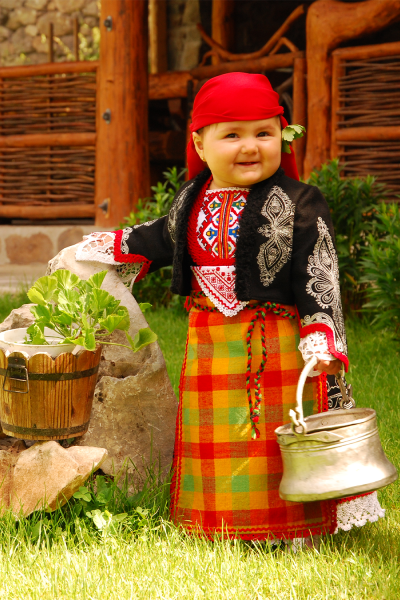 Traditional Rhodope folk costume for baby girls